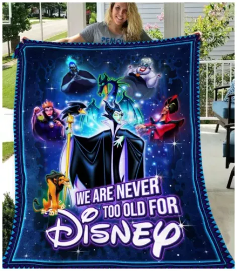 Disney Villains Maleficent Ursula Jafar Cruella de Vil Evil Queen Fleece Blanket