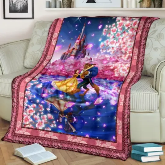 Beauty And The Beast Fleece Blanket, Disney Belle Princess Fleece Blanket