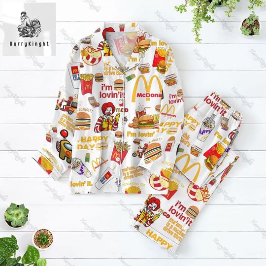 McDonald Pajamas Family, Mc Donald Holiday Pajamas, Food Lover, Midnight Shirt