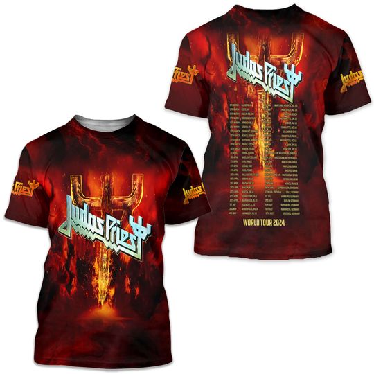 Judas Priest Invincible Shield Concert 2024 Us Tour 3D All Over Print T-Shirt