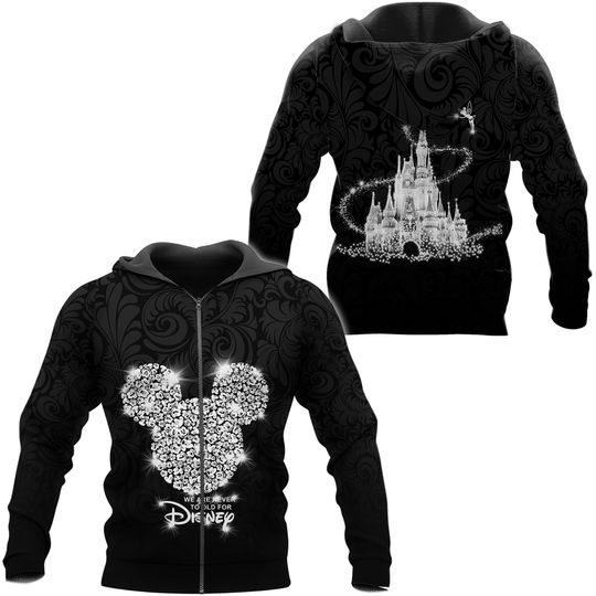 Mickey Mouse and Fairy Castle Disney 3D Zip Hoodie