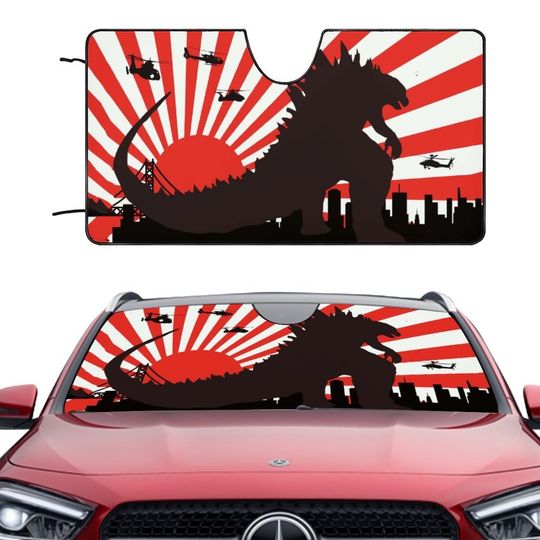 3D Monster Car Sunshade,god zilla Car Sunshade, King of Monsters Car Windshield Cover, Car Privacy Shield
