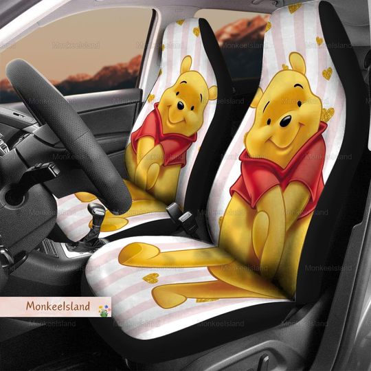 Winnie The Pooh Seat Cover, Cute Pooh Bear Carseat Cover, Pooh Seat Protector