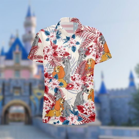 Lady & The Tramp Dogs 4th July Independence Day Hawaiian Shirt