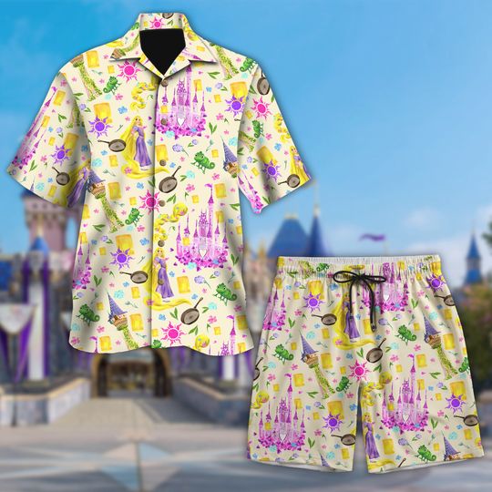 Watercolor Princess Movie Hawaii Beach Hawaiian T Shirt and Short