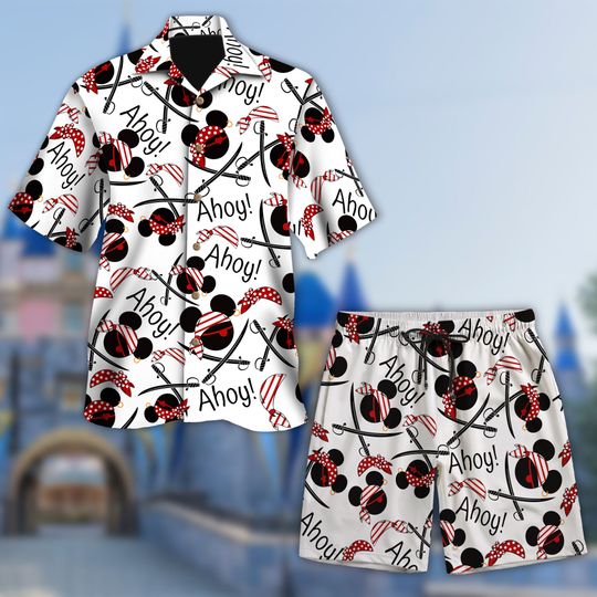 Mouse Cruise Pirate Hawaiian T Shirt and Short