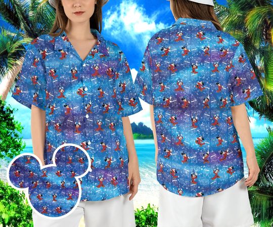 Disneyland Fantasia Hawaiian Shirt, Sorcerer Mickey Summer Hawaii Shirt