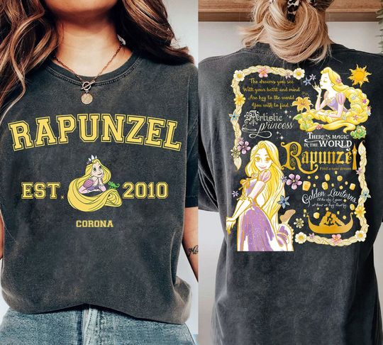 Retro 2-Sided Disney Tangled Shirt, Cute Rapunzel Princess