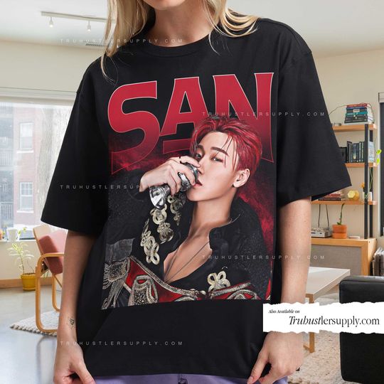 Choi San Ateez Kpop Inspired Graphic Shirt, Choi San Retro T Shirt, Choi San Kpop Bootleg Shirt, Vintage Kpop Shirt for her Birthday