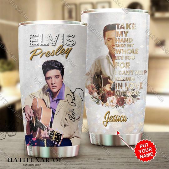 Elvis Presley Tumbler, Elvis Presley 20 oz Tumbler,  Elvis King Of Rock And Roll, Elvis Fan Gifts