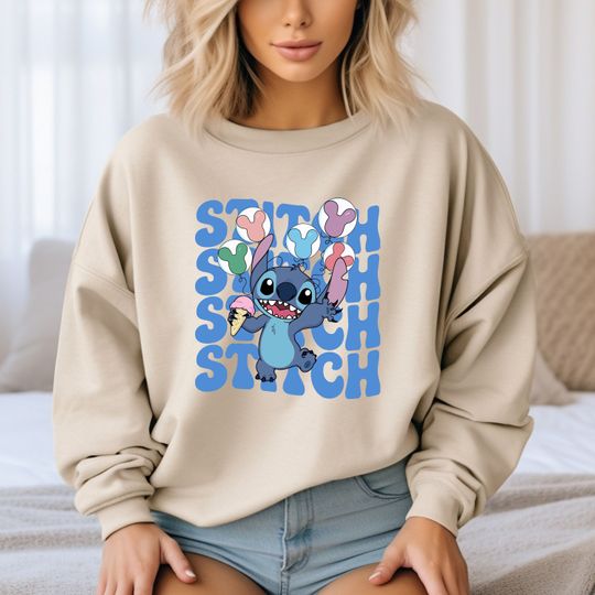 Stitch Sweatshirt, Disney sweatshirt, Disney Stitch Sweatshirt, Stitch Balloon Sweatshirt