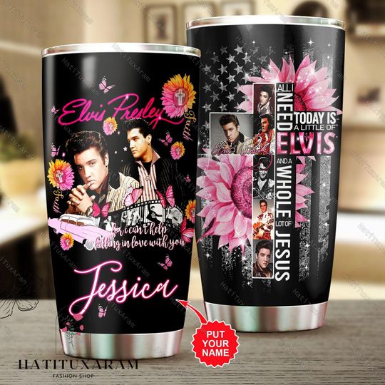 Elvis Presley Tumbler, Elvis Presley Coffee Tumbler, Personalized Elvis Tumbler, King Of Rock And Roll