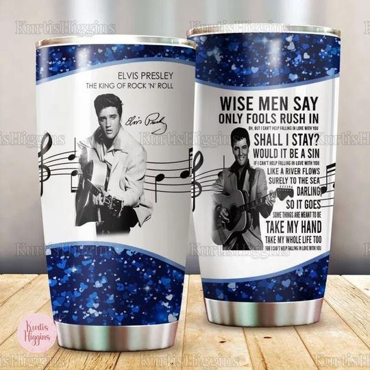 Elvis Presley Tumbler Cup, Elvis Presley Tumbler 20oz, Elvis Stainless Tumbler, Elvis Insulated Tumbler