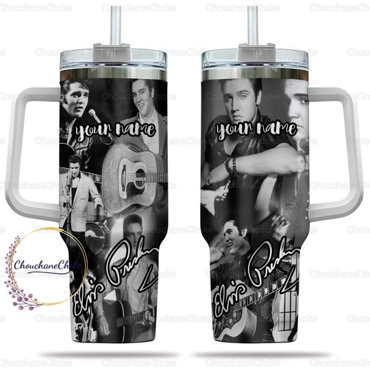 Elvis Presley 40oz Tumbler, Custom Elvis Presley Tumbler, Rock And Roll Tumbler, Elvis Presley Tumbler