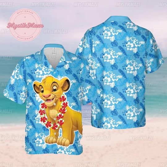 Discover Lion Hawaiian Shirt, Lion King Button Shirt, Lion Summer Shirt, Lion King Vacation Shirt