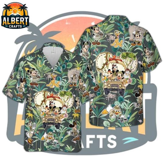 Disney Animal Kingdom Mickey and Friends Hawaiian Shirt, Vintage Safari Mode Hawaii Shirt