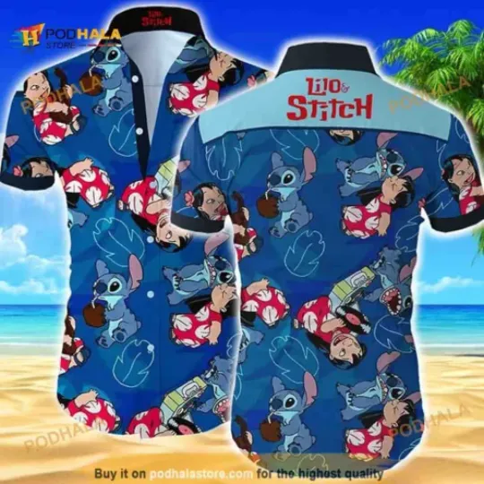 Disney Lilo And Stitch Funny Hawaiian Shirt Birthday Gift