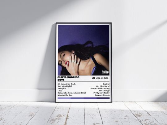 Olivia Rodrigo Poster Print |  Guts Poster | Music Poster | Album Cover Poster | Wall Decor | Music Gift | Room Decor
