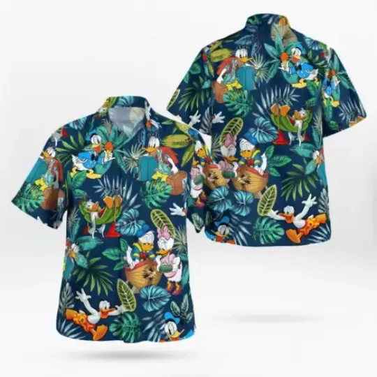 Donald And Daisy Duck Summer Is Calling Duck Tropical Hawaiian Shirt