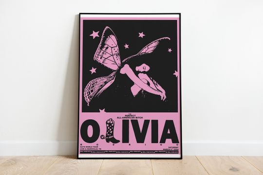 Poster GUTS TOUR custom date and city - Olivia Rod,18x24 in  Bad idea right, vampire, sour, world tour, drivers license, Olivia merch