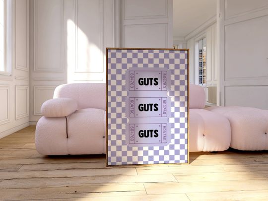 Trendy ticket art print | Olivia Rodrigo wall art for tween girl's bedroom | Olivia Rodrigo y2k poster | Guts tour merch