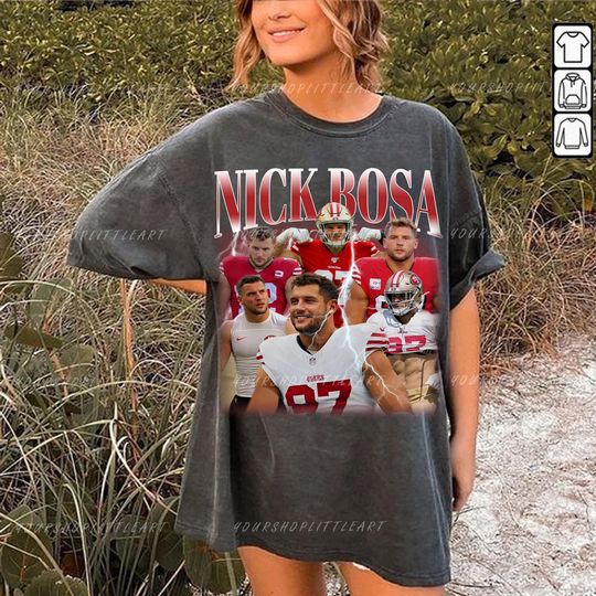 Vintage 90s Graphic Style Nick Bosa Shirt, Nick Bosa , Retro Bosa Oversized Football Bootleg Tee shirt