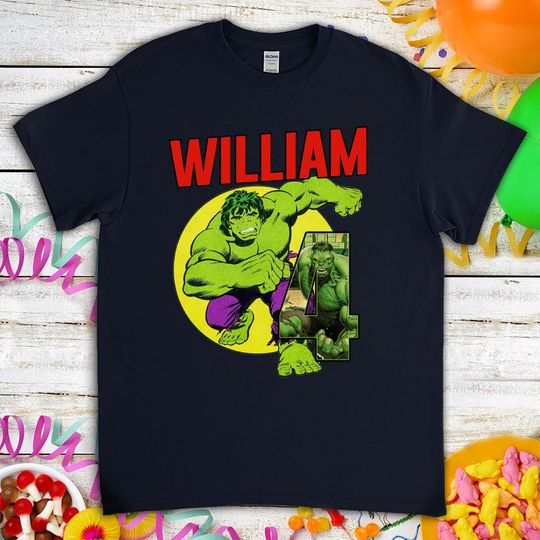 The Hulk Vintage Superhero Birthday Gift For Son Daughter Funny Custom Name Unisex T-Shirt