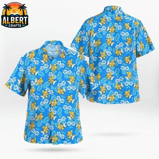 Magikarp PKM Button Up Shirt, Magikarp Hawaiian Shirt, PKM Hawaiian Shirt