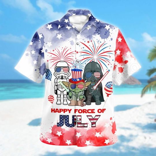 Star Wars Happy Force Of July Hawaiian Shirt, Independence Day