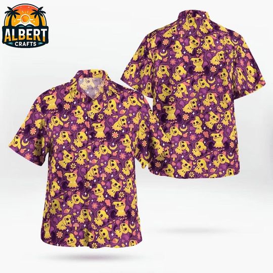 PKM Hawaiian Shirt, Pika Hawaiian Shirt, Summer Vacation Hawaiian Shirt