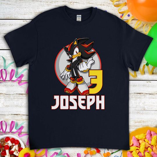 Sonic the Hedgehog Birthday Gift For Gamer Son Daughter Funny Custom Name Unisex T-Shirt