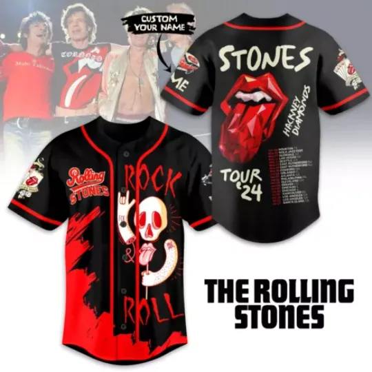 The Rolling Stones Hackney Diamonds Tour 2024 Baseball Jersey Shirt
