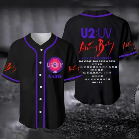 Personalized U2 UV Achtung Baby Live At The Sphere 2024 Baseball Jersey Shirt