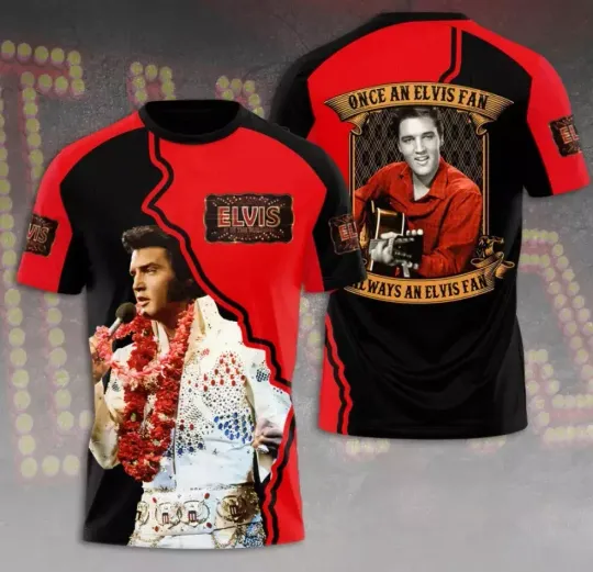 Elvis Presley 3D Printed T-Shirt, The King of Rock