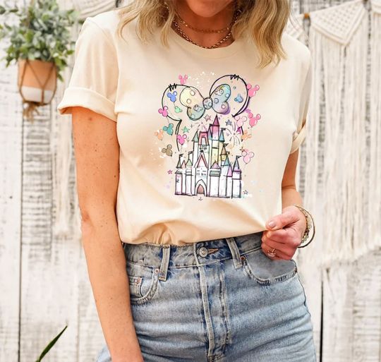 Disney minnie Castle Shirt, Disney Vacation Shirt, Disneyland shirt, Family Vacation Shirt, Disney Watercolor Castle
