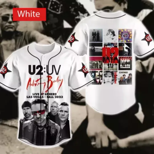 U2 Band Achtung Baby Live at Sphere Las Vegas Baseball Jersey