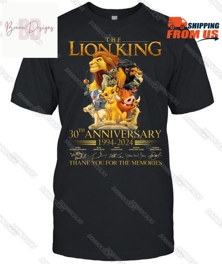 Lion King 30th Anniversary 1994 2024 Thank You Signatures Shirt