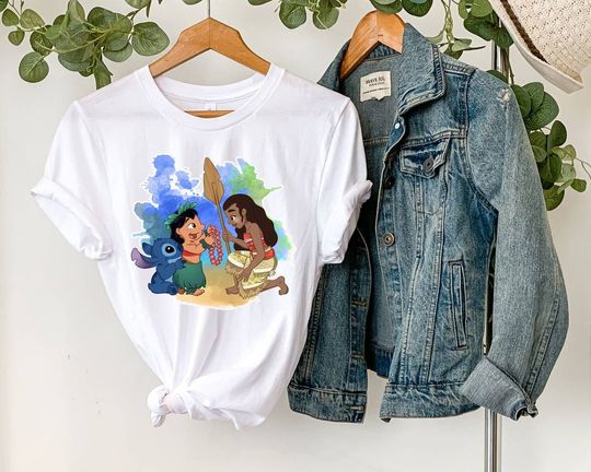 Stitch and Nani Tee, Stitch and Lilo Shirt, Watercolor Shirt, Ohana Shirt
