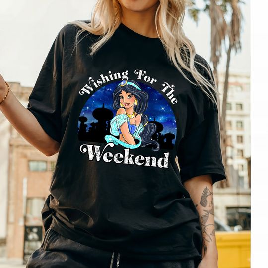 Disney Aladdin Princess Jasmine Portrait T-Shirt, Weekend Wish Shirt
