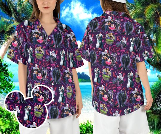 Disneyland Villains Beach Hawaiian Shirt, Disneyworld Evil Tour Hawaii Shirt