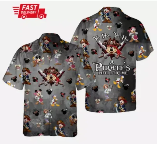 Disney Mickey Pirates Of The Caribbean Disney 3D HAWAII SHIRT
