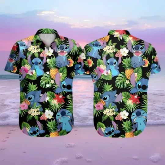 Funny Disney Stitch 3D Printed Hawaiian Shirt