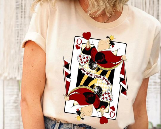 Disney Alice In Wonderland Queen Of Hearts Playing Card T-Shirt