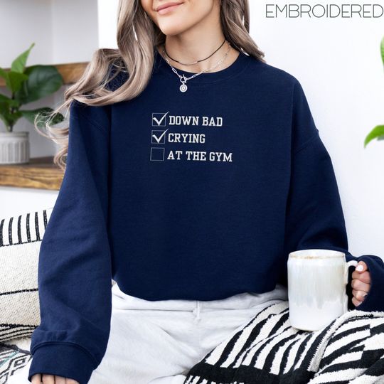 TTPD Sweatshirt Embroidered Crying at the Gym TTPD Crewneck