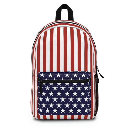 Red White and Blue Backpack, 4th of July Bag, Patriotic Travel Backpack, Back to School
