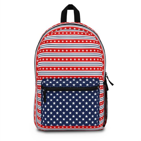Red White and Blue Bookbag,  Patriotic American Backpack