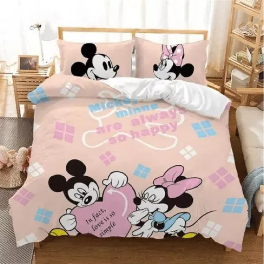 Mickey Minnie Mouse Are Always So Happy In Fact Love Is So Simple Bedding Set
