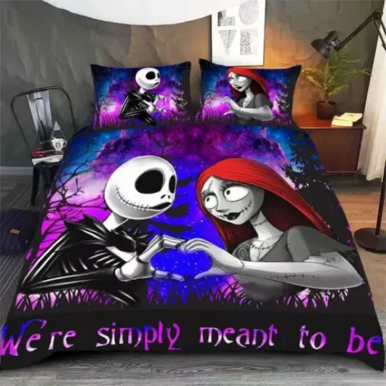 Jack Skellington & Sally We're Simply Meant To Be Bedding Set