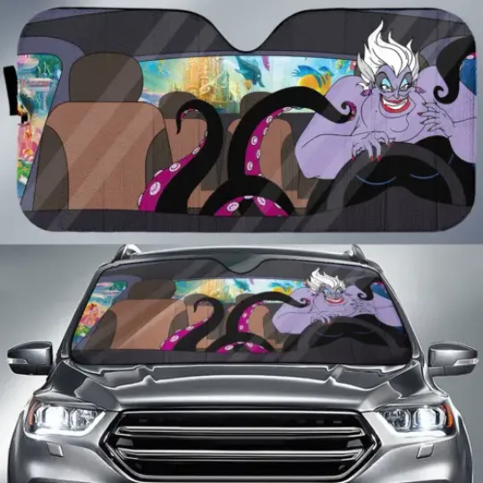 Ursula Driving Villains Disney Car Sun Shade