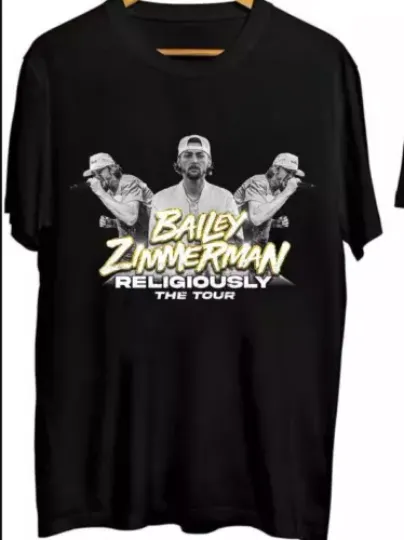 Bailey Zimmerman Religiously World 2024 Concert Tour T shirt